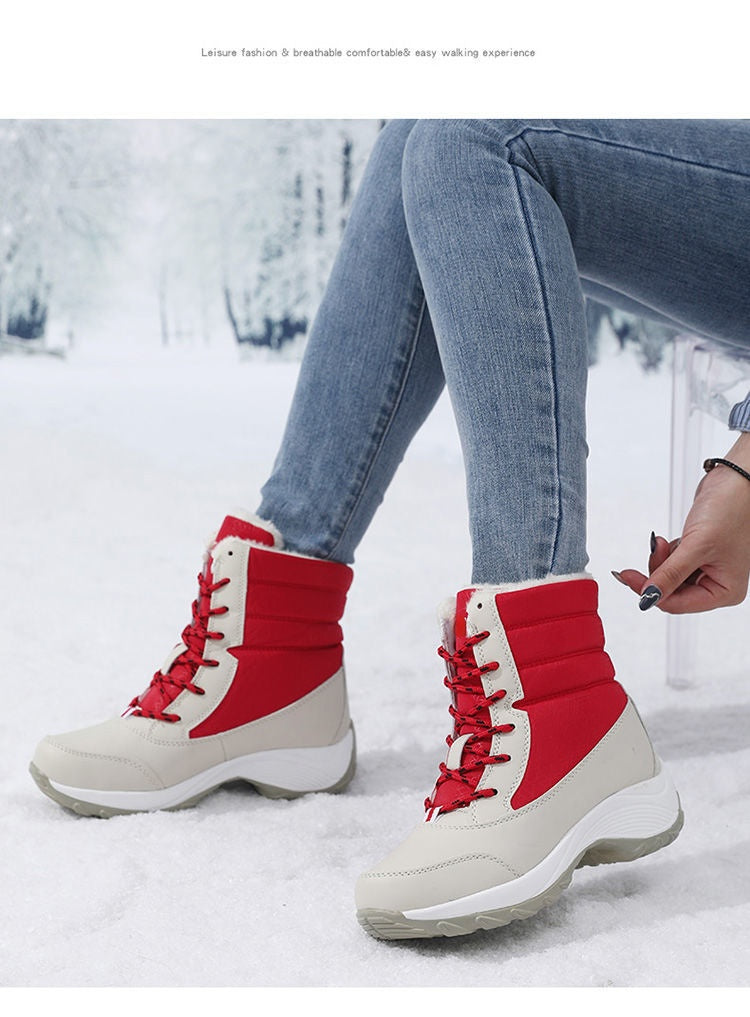 Women's Waterproof Fur-Lined Platform Snow Boots