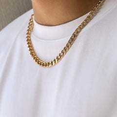 Simple Cuban Link Choker - Gold or Black Aluminum Chain for Men