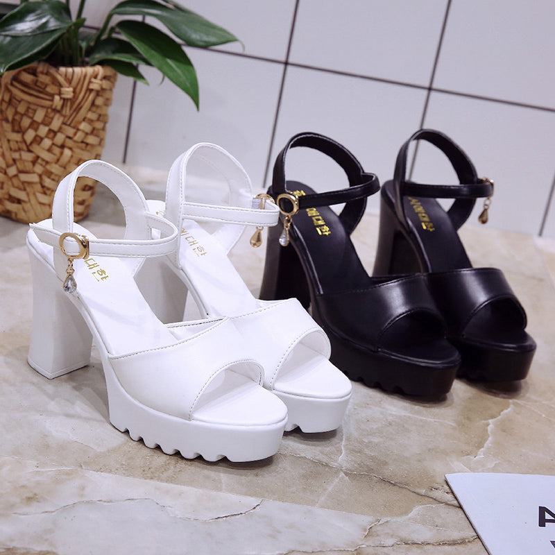 Women's Platform Wedge Buckle High Heel Sandals