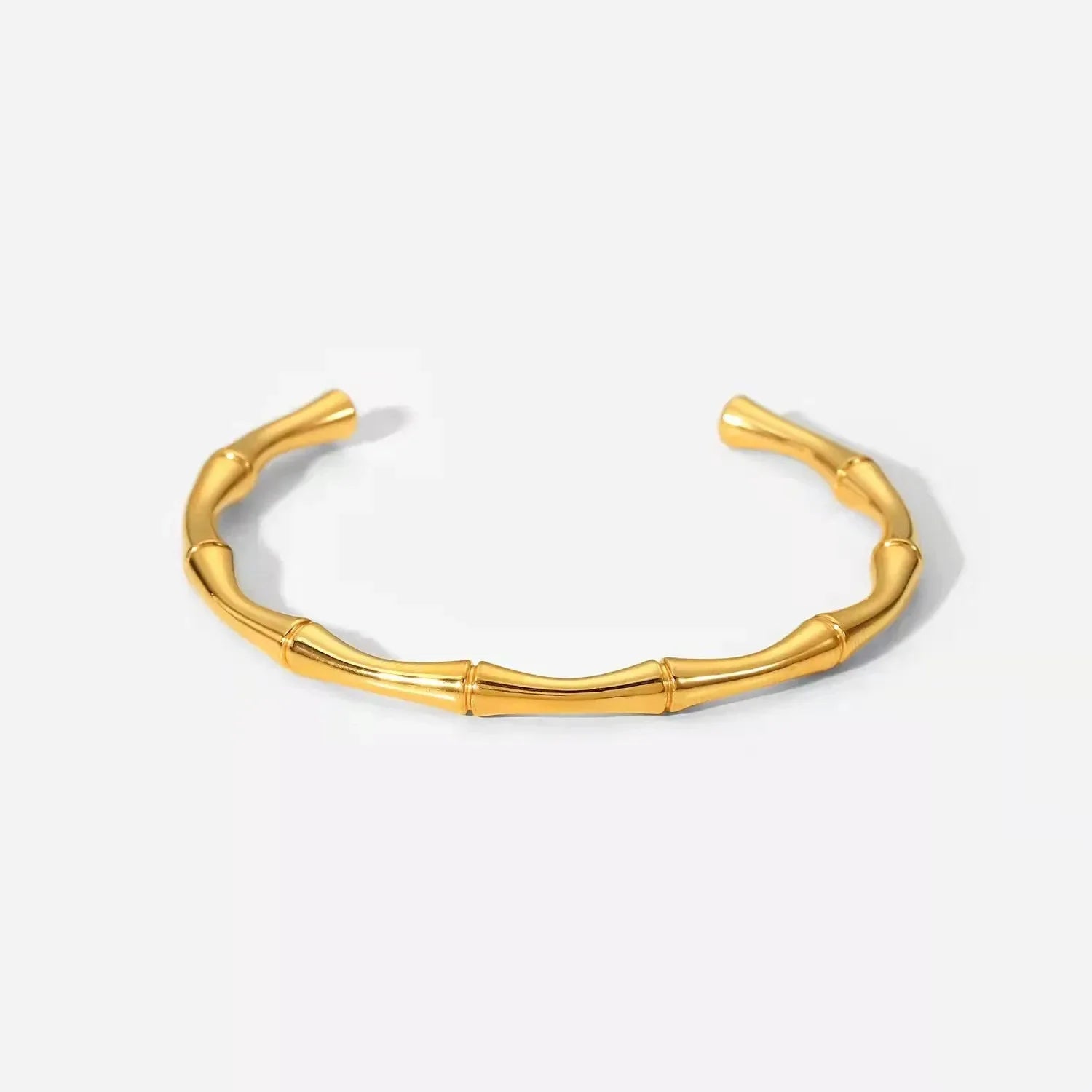 Stainless Steel Gold Bamboo Bracelet - Unisex Fashion Jewelry