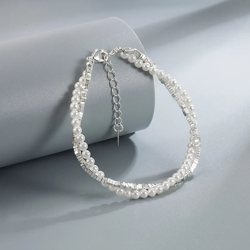 Luxury 925 Sterling Silver Star Beaded Bracelets For Women