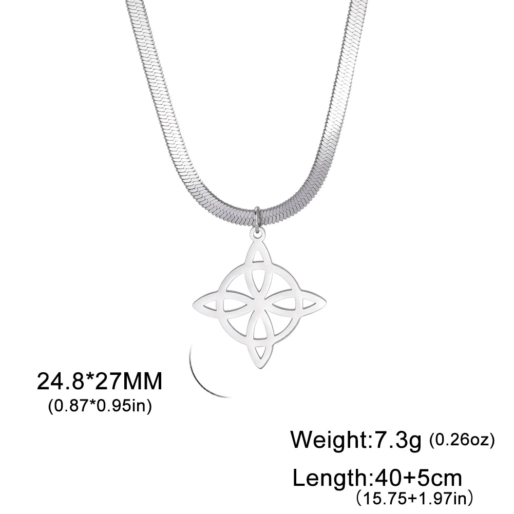 Skyrim Witch Knot Necklace - Stainless Steel Gold Snake Chain Choker