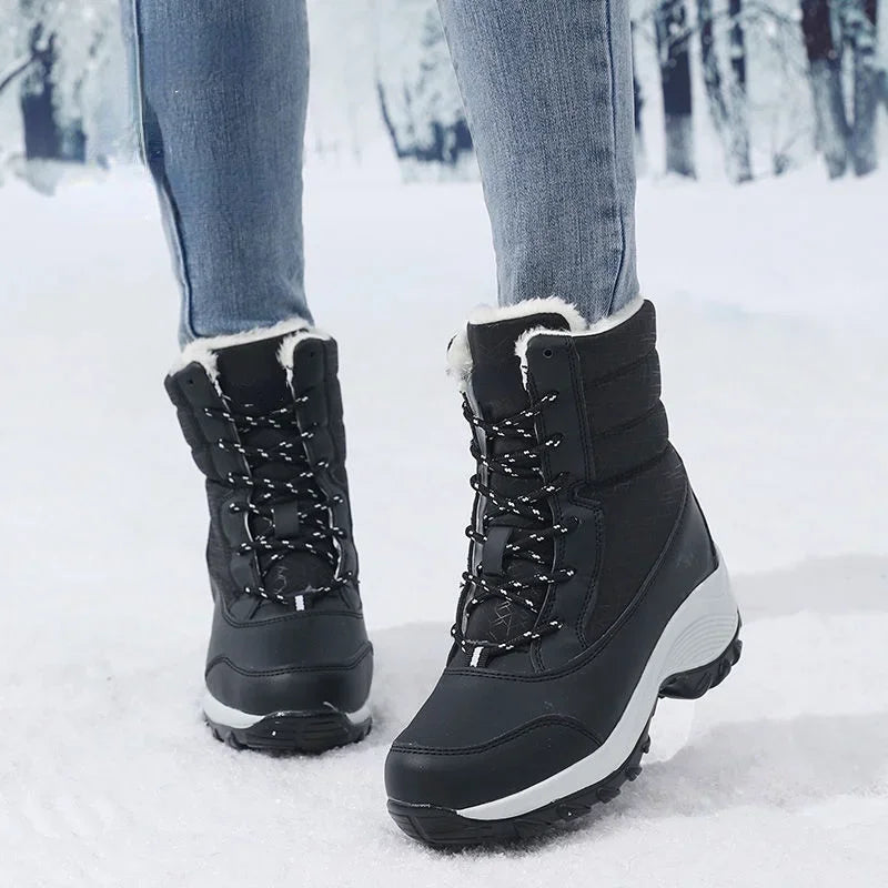 Women's Waterproof Fur-Lined Platform Snow Boots