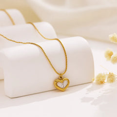 Shell White Sea Mother of Pearl Heart Love Jewelry Set for Girls