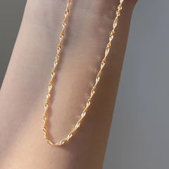 Gold Plated Stainless Steel Clavicle Chain Necklace