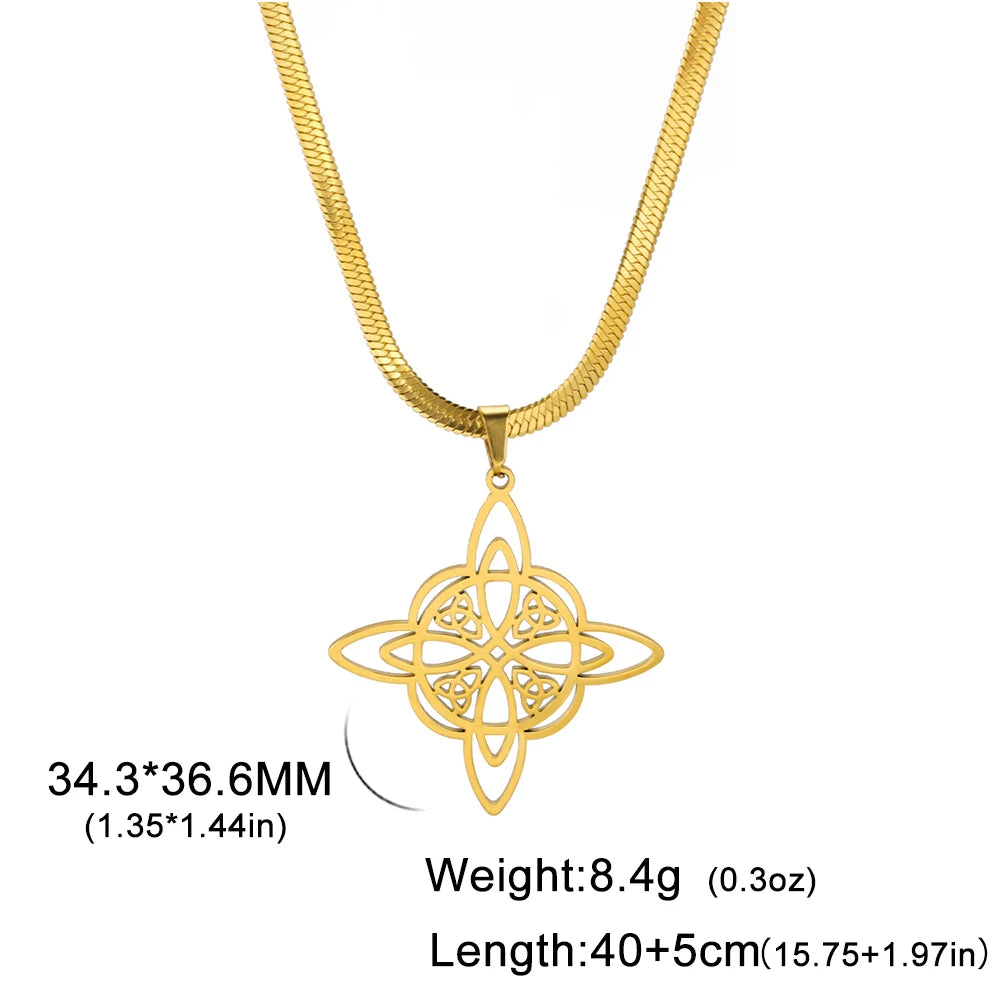 Skyrim Witch Knot Necklace - Stainless Steel Gold Snake Chain Choker