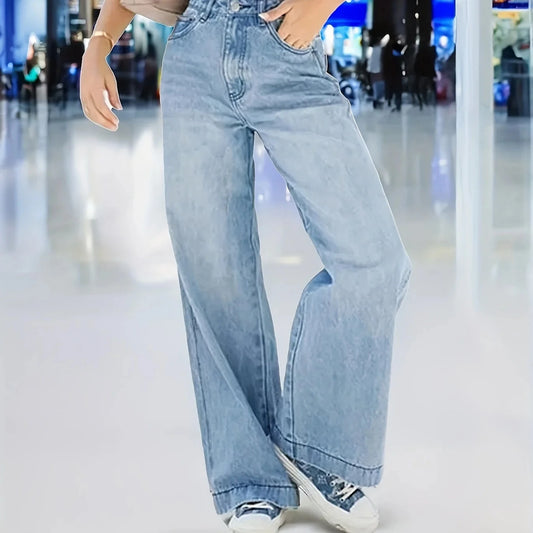 Women's High Waisted Wide Leg Denim Jeans