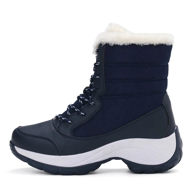 Women's Waterproof Fur-Lined Platform Snow Boots