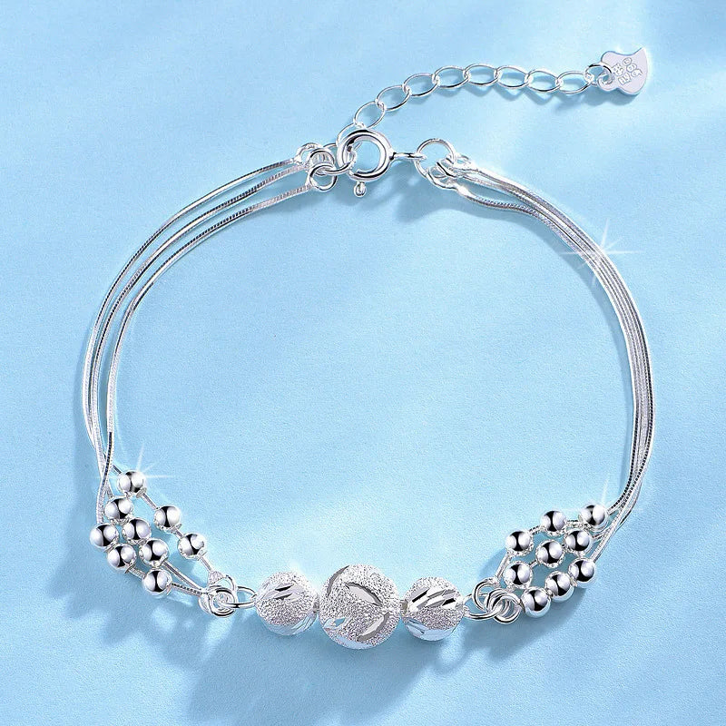 Luxury 925 Sterling Silver Star Beaded Bracelets For Women