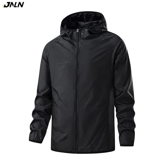 JNLN Men Women Hiking Jacket Waterproof Sun Protection Windbreaker Unisex Camping Climbing Outdoor Rain Coat Portable Clothes