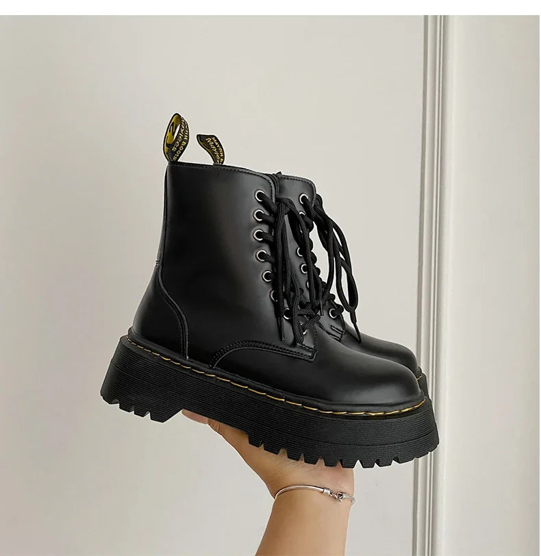 Women's Minimalist Lace-Up Combat Boots