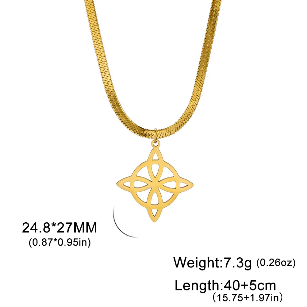 Skyrim Witch Knot Necklace - Stainless Steel Gold Snake Chain Choker