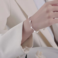 Luxury 925 Sterling Silver Star Beaded Bracelets For Women
