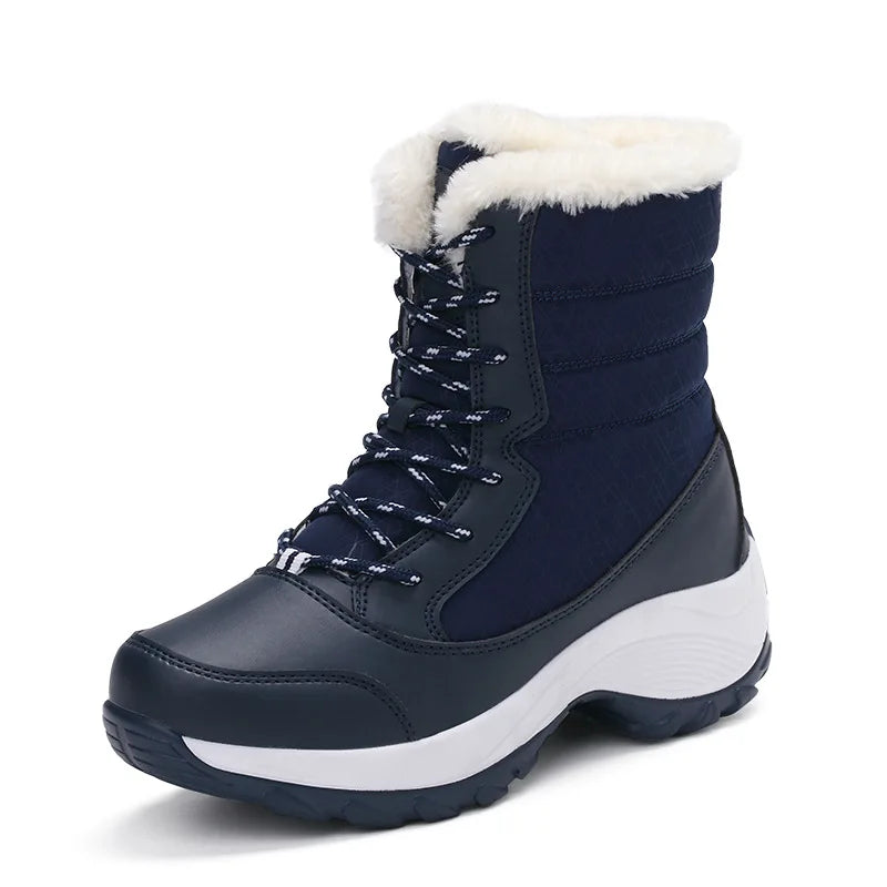 Women's Waterproof Fur-Lined Platform Snow Boots