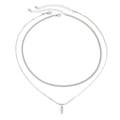 Men's Rivet Pendant Set - Stainless Steel Snake & Link Chokers