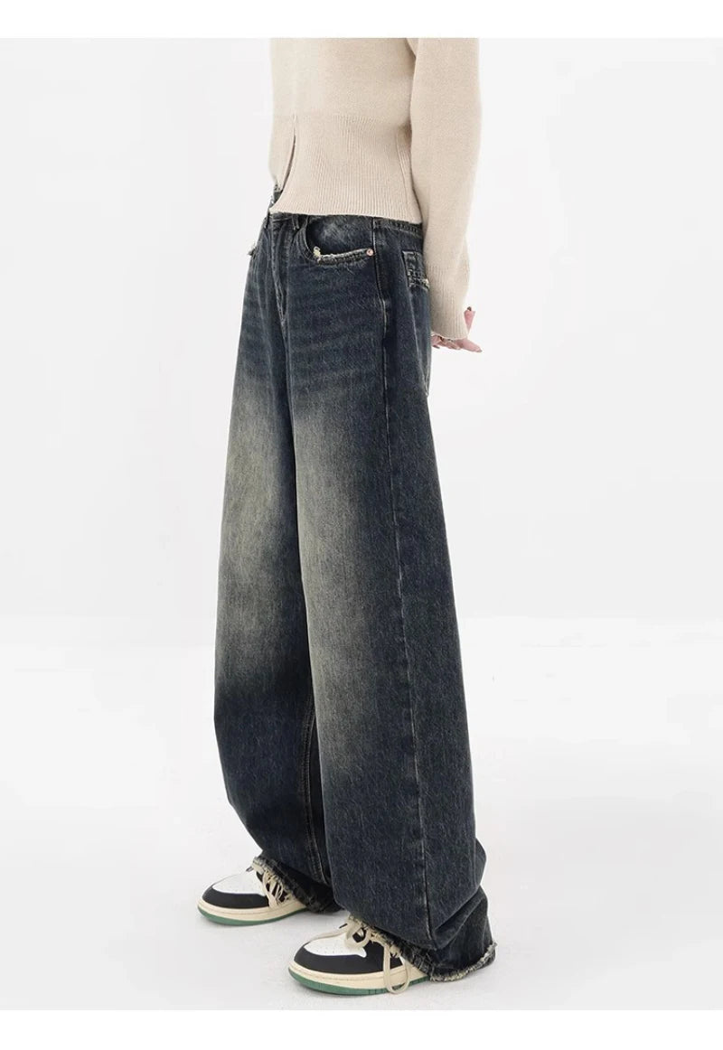 Y2K High-Waisted Wide Leg Loose Jeans for Women