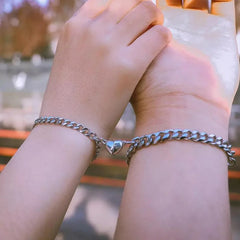 Magnetic Love Alloy Couple Bracelets - Connecting Stones