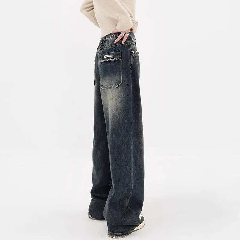 Y2K High-Waisted Wide Leg Loose Jeans for Women