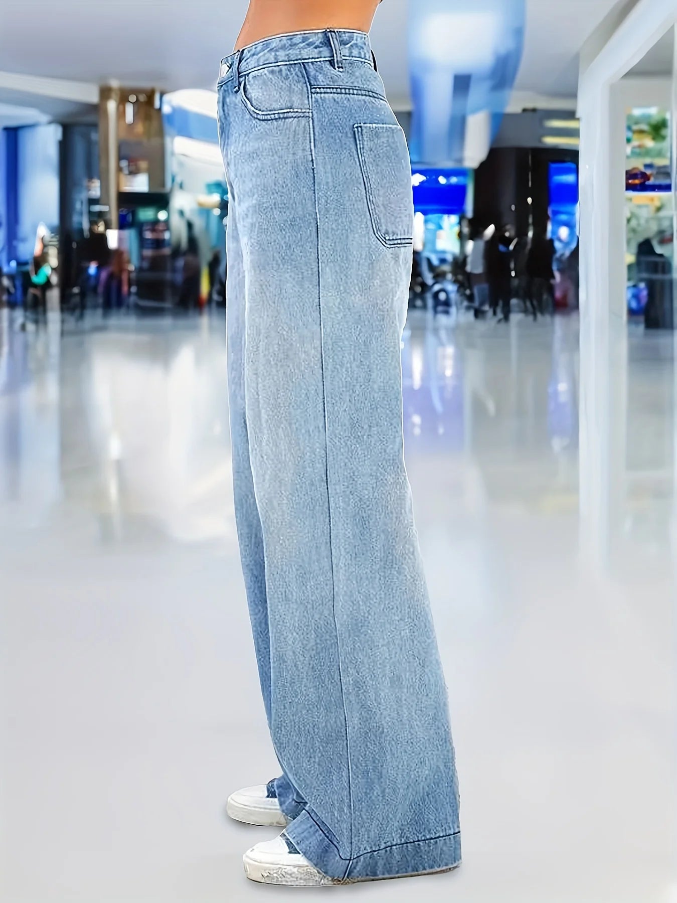 Women's High Waisted Wide Leg Denim Jeans