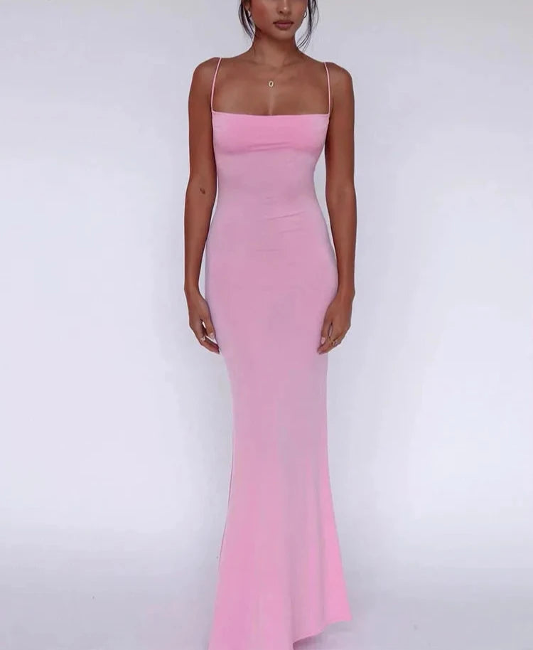 Spring Sleeveless Backless Y2K Bodycon Maxi Prom Dress