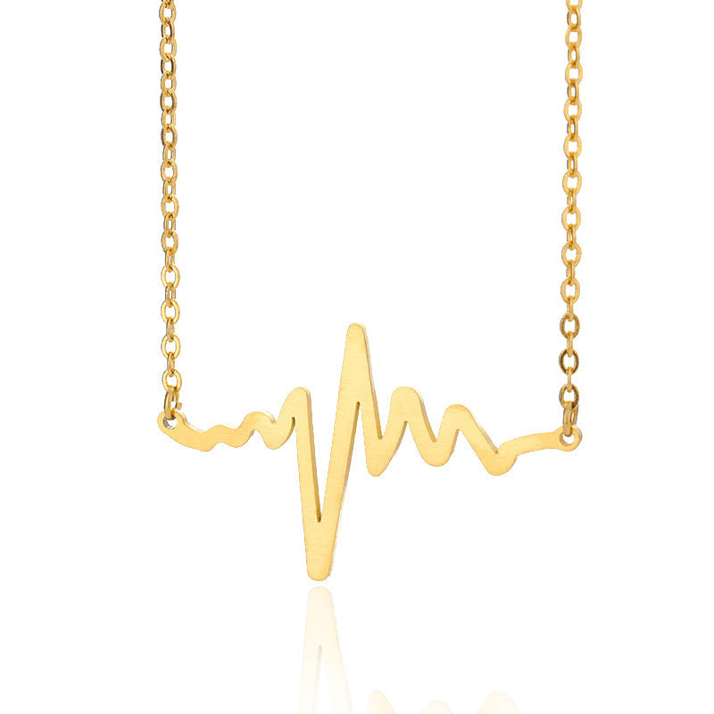 FREQUENCY WAVE STAINLESS STEEL NECKLACE CLAVICLE CHAIN