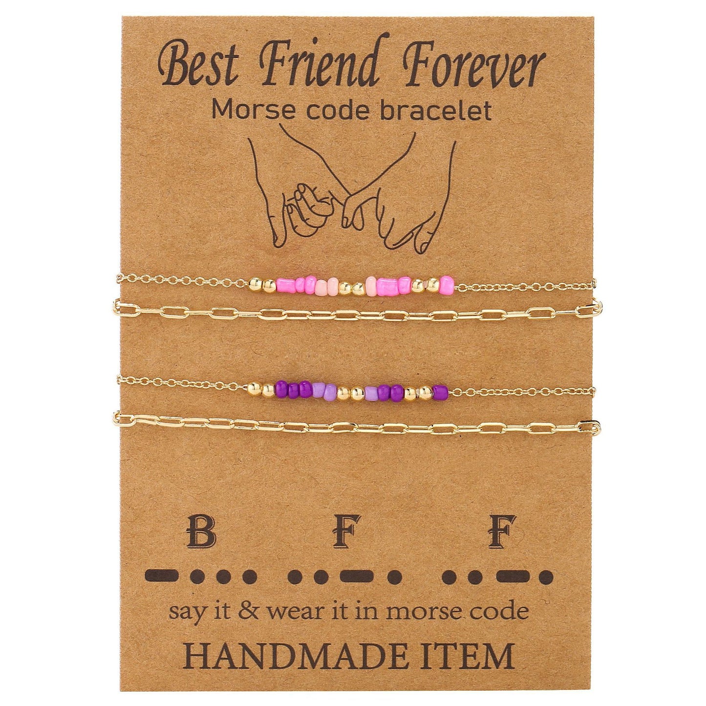 ALPHANUMERIC FRIENDSHIP MORSE CODE BRAIDED BRACELET