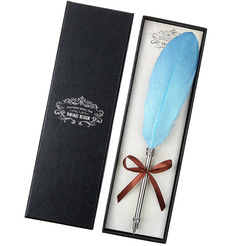 EUROPEAN RETRO FEATHER PEN GIFT BOX