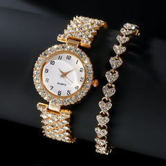 Women's Quartz Watch with Silver Strap & Matching Bracelet