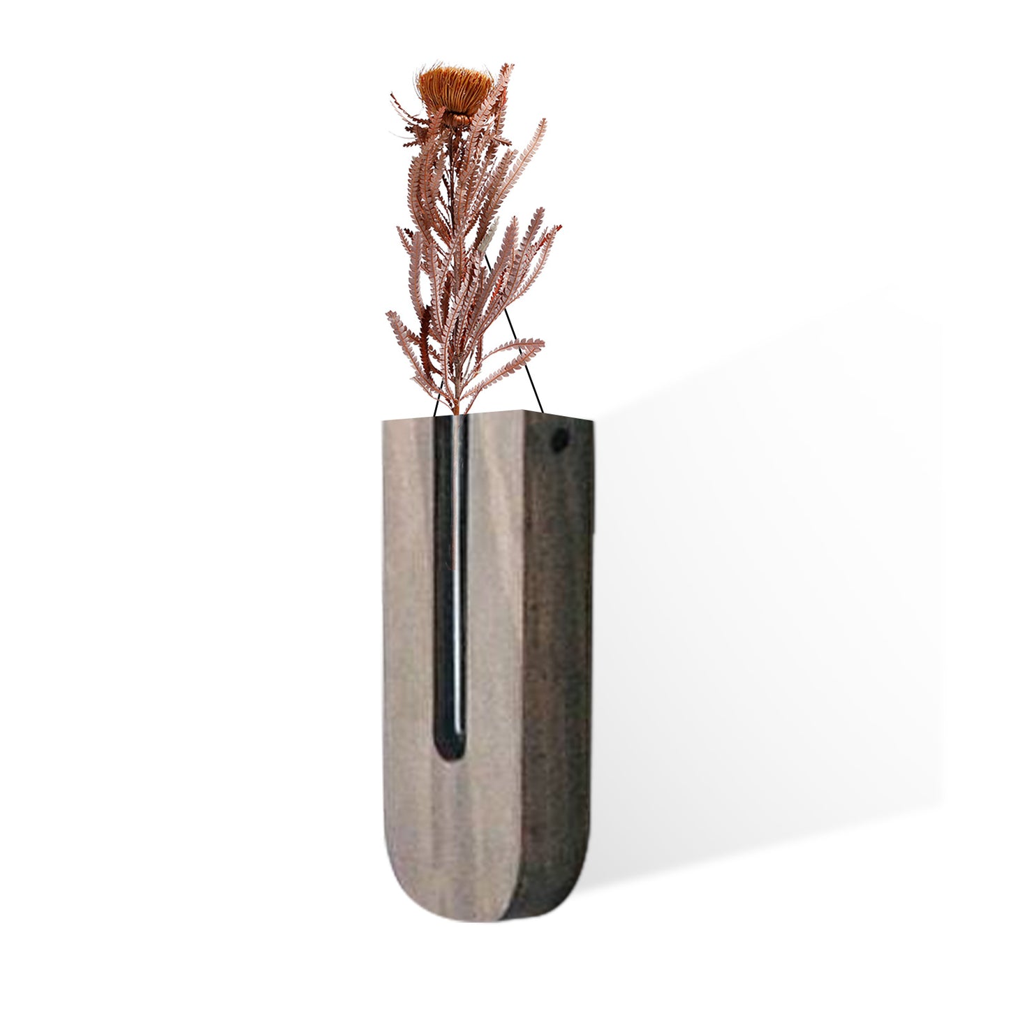 INDOOR WALL HANGING PLANTER WOODEN VASE